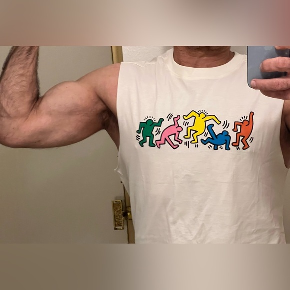 KEITH HARING Print on Both sides Muscle Shirts NEW S, M, L, XL, XXL NWT - Picture 13 of 13